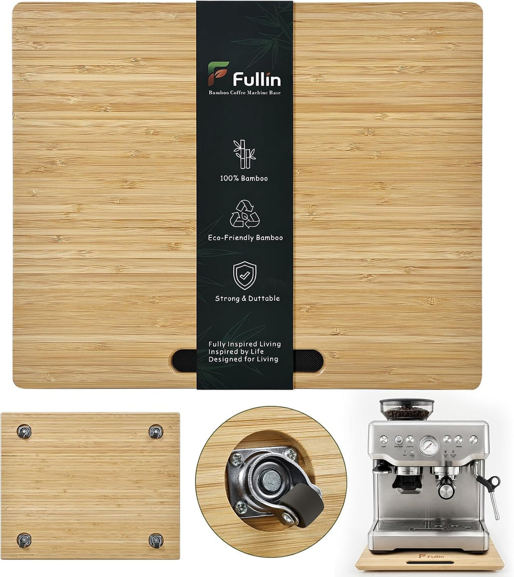 16"W x 13"D Bamboo Appliance Slider Tray for Coffee Maker air fryer