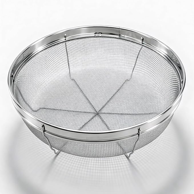 Fine Mesh Strainer for Kitchen, Stainless Steel Colander Bowl for Pasta by DOPMEPLifeHouse