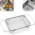Stainless Steel Telescopic Drainer Basket Adjustable with Handles,M