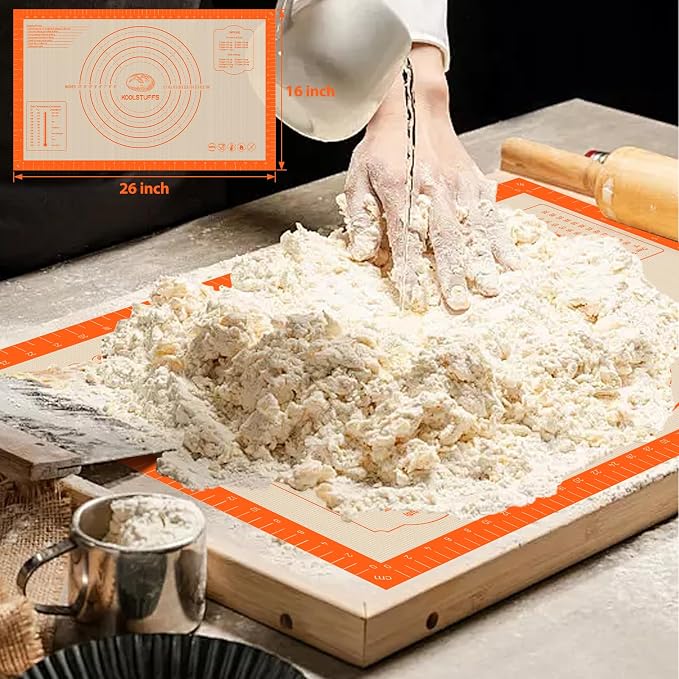 Silicone Baking Mat Set of 5, Nonstick Reusable Pastry Mat, Silicone Bread - Image 4
