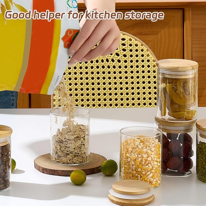 12 Packs Round Spice Jars with Label, 8oz Stackable Airtight Food Storage - Image 5