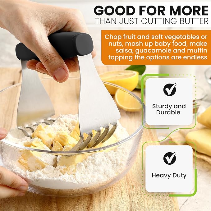 Spring Chef Dough Blender For Baking, Heavy Duty Dough Cutter Tool, Stainless - Image 5