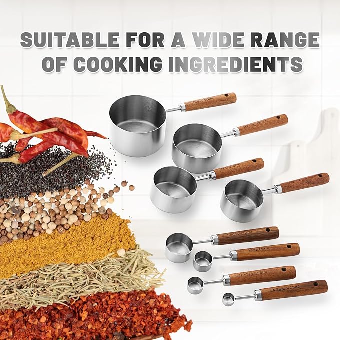 Measuring Cups and Spoons Set, Premium Stainless Steel Measuring Cups and - Image 4