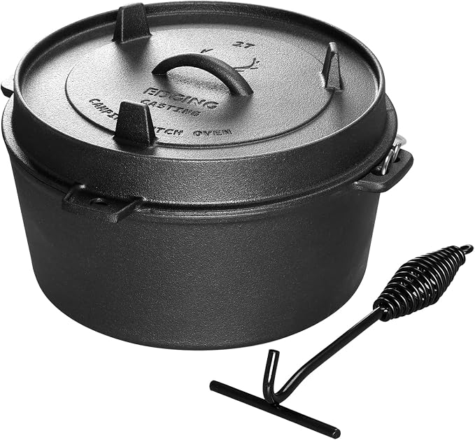 EDGING CASTING Pre-Seasoned Cast Iron Camping Dutch Ovens, Outdoor Camping by EDGINGCOOKWARE
