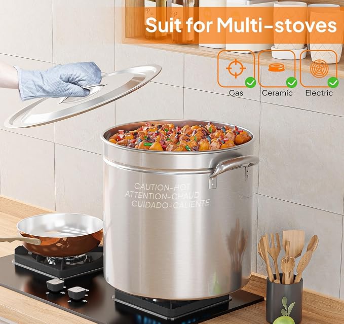 ROVSUN 50-Quart Stainless Steel Turkey Fryer & Seafood Boil Pot - Image 5