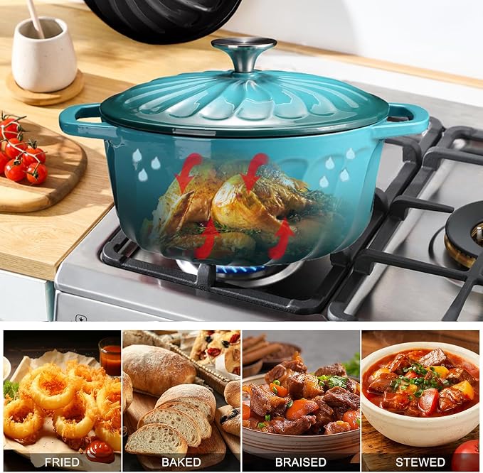6 QT Enameled Cast Iron Dutch Oven - Image 7