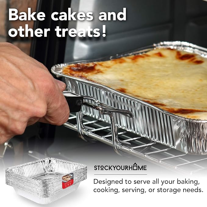 Stock Your Home Aluminum Pans 9x13 Disposable Foil Pans - Image 7