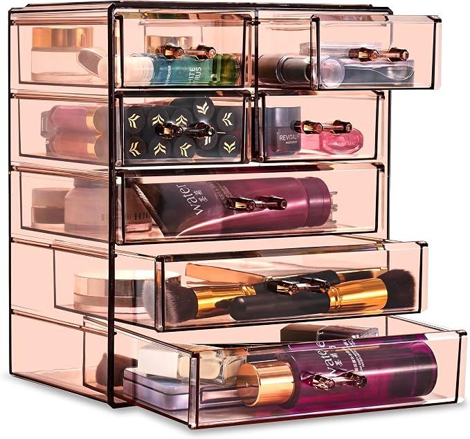 Sorbus Acrylic Makeup Organizer Set, 6-Drawer Vanity & Countertop Cosmetic - Image 5