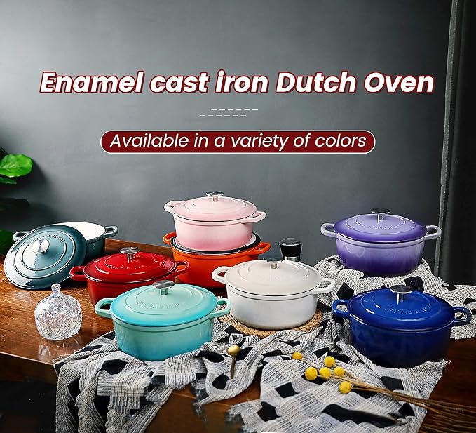 EDGING CASTING Enameled Cast Iron Covered 5.5 Quart Dutch Oven - Image 7