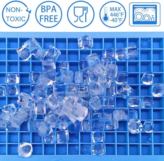 Mini Ice Cube Trays Set of 2-160 Small Ice Cubes Silicone Mold - Image 4