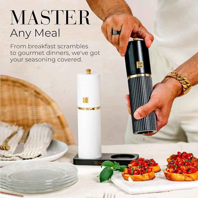 Wooden Salt and Pepper Grinder Set – Refillable Manual Salt and Pepper Mills - Image 9