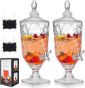Zhehao 2 Pcs Drink Dispensers for Parties 0.8 Gallon Glass Beverage Dispenser by Zhehao