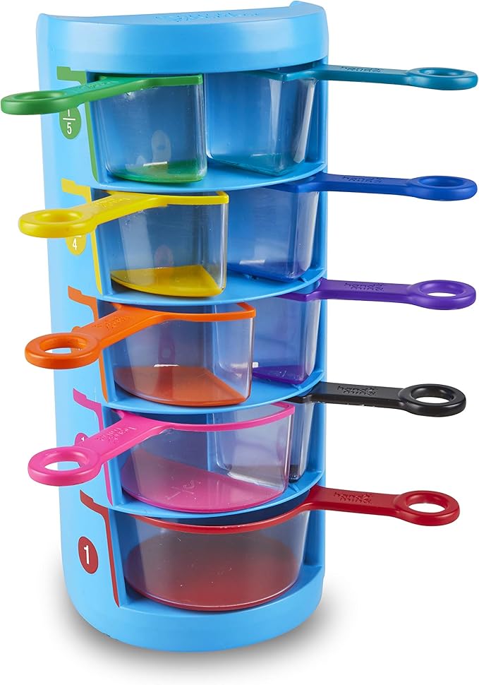 hand2mind Rainbow Fraction Measuring Cups, Kids Montessori Kitchen Tools - Image 9