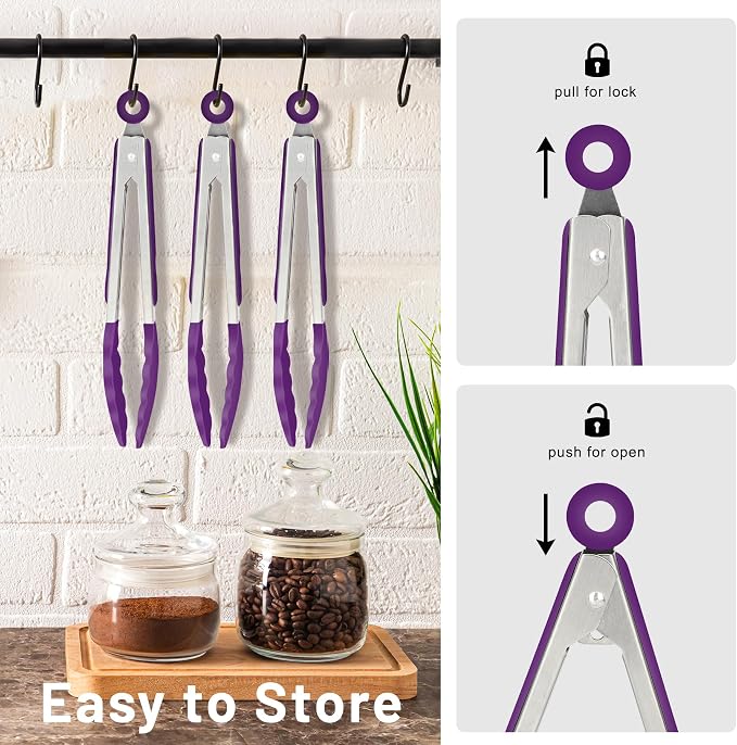 Hotec Mini Silicone Kitchen Tongs - Image 7