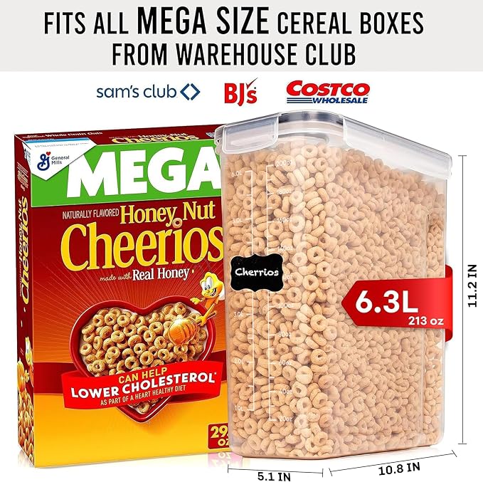 Shazo 2 Pack EXTRA Large Airtight Food Storage Cereal Containers - Image 2