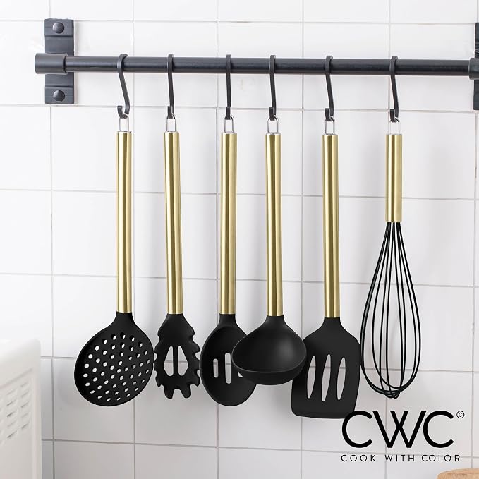 COOK WITH COLOR Silicone Cooking Utensils, Kitchen Utensil Set, Cooking Utensils - Image 7
