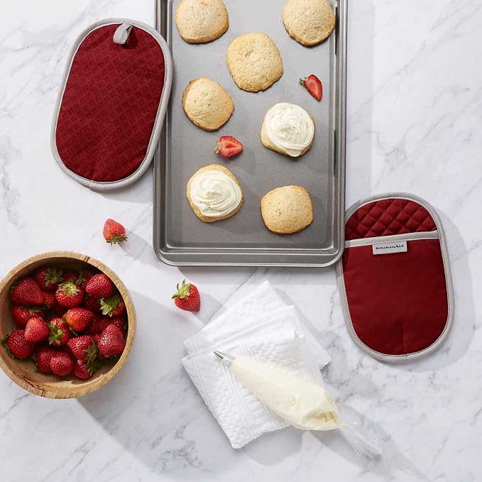 KitchenAid Asteroid Pot Holder 2-Pack Set, Smoked Paprika Red - Image 2