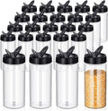 Zhehao 24 Pieces Plastic Spice Containers Plastic Spice Bottles Clear Reusable by Zhehao