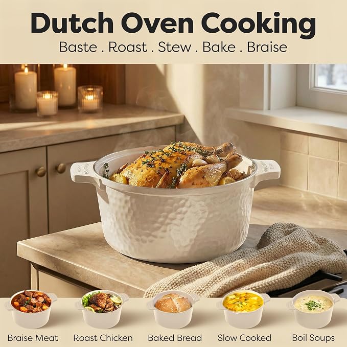 Gotham Steel Hammered 5 Qt Lightweight Dutch Oven Pot - Image 10