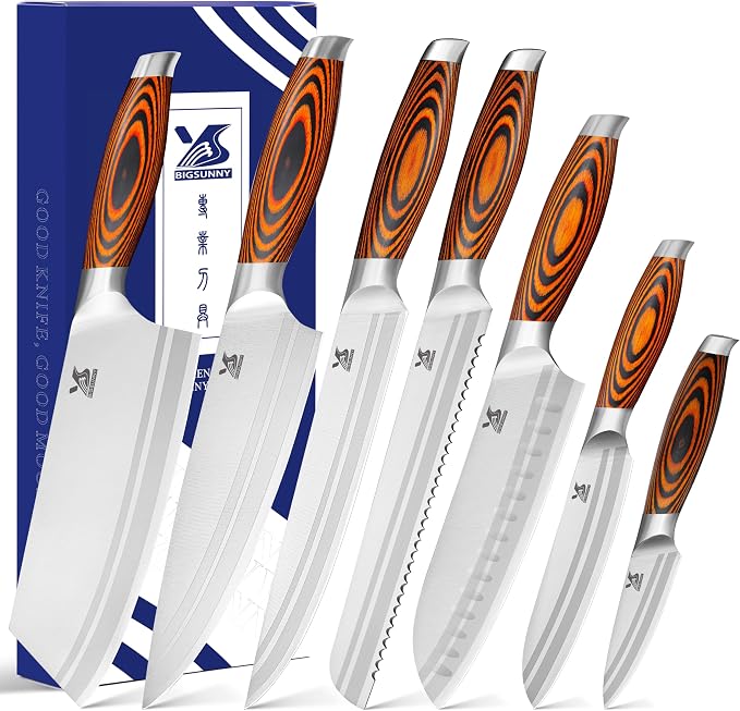 MSY BIGSUNNY 7-PCS Kitchen Knife Set, German Stainless Steel by MSYBIGSUNNY