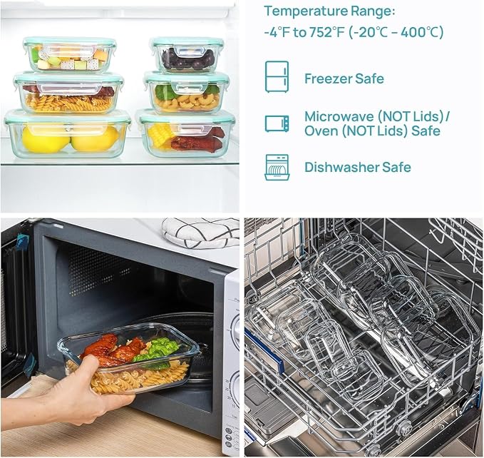Vtopmart 8 Pack Glass Food Storage Containers - Image 4