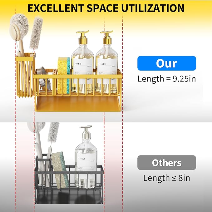 Cisily Lemon Yellow Sink Caddy Organzier - Image 5