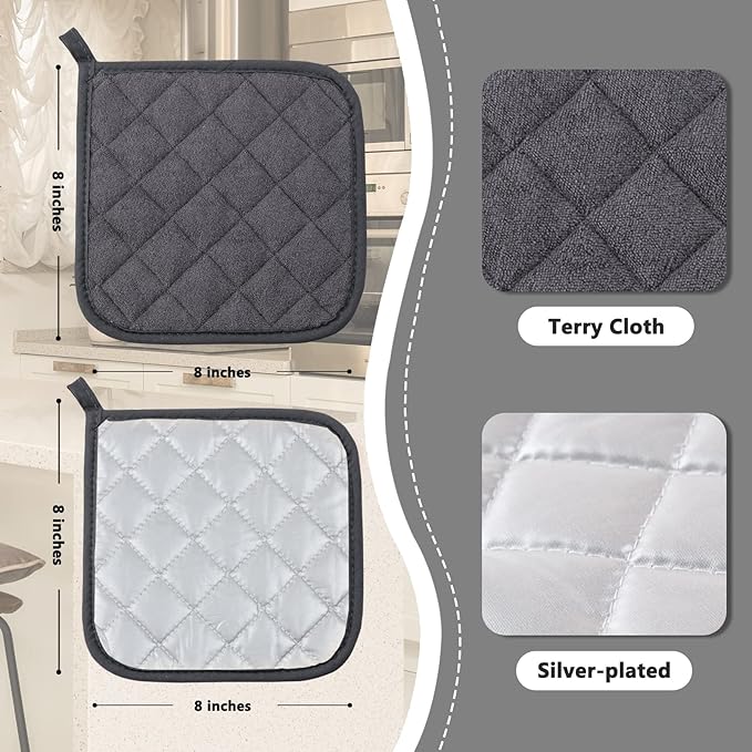 Joyhalo 6 Pack Pot Holders for Kitchen, Cotton Oven Holder - Image 2