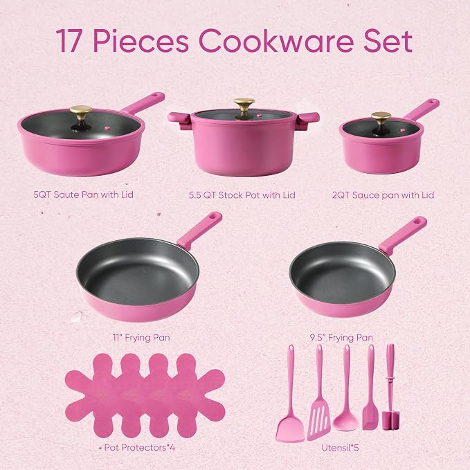 CAROTE Non Stick Pots and Pans Set, Cookware Sets Nonstick, Kitchen Cooking Set - Image 2