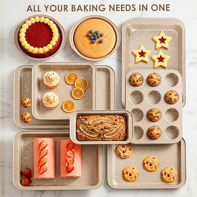 11 Piece Baking Set | Nonstick & Non Toxic Bakeware Sets Baking Pans Set | - Image 7