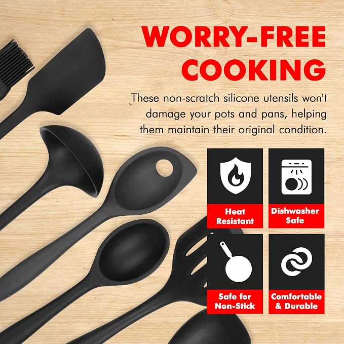 Chef Craft - Premium Silicone Kitchen Tools and Utensils Set, Non-Scratch - Image 3