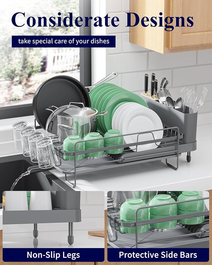 Kitsure Extendable Dish Drying Rack, Large Drying Dish Rack - Image 5