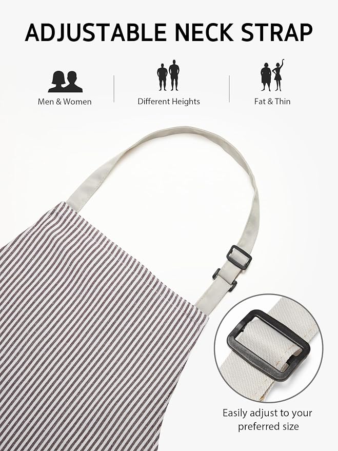 Syntus Apron for Men Women, Adjustable Cooking Kitchen Chef Aprons - Image 4