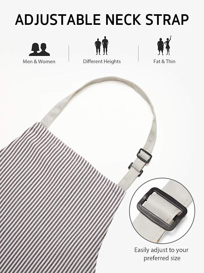 Syntus Apron for Men Women, Adjustable Cooking Kitchen Chef Aprons - Image 4