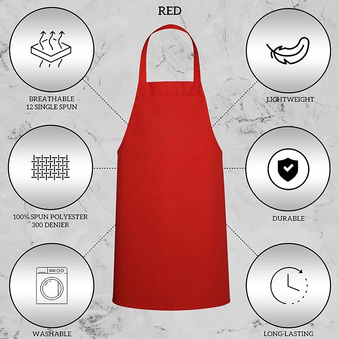 GREEN LIFESTYLE 120 Pack Professional Chef Apron – Grilling Aprons - Image 3