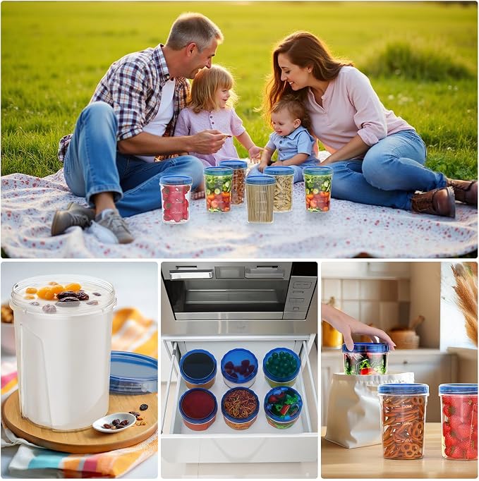 6 Pack-32 OZ Freezer Storage Containers, Round Plastic Containers - Image 6