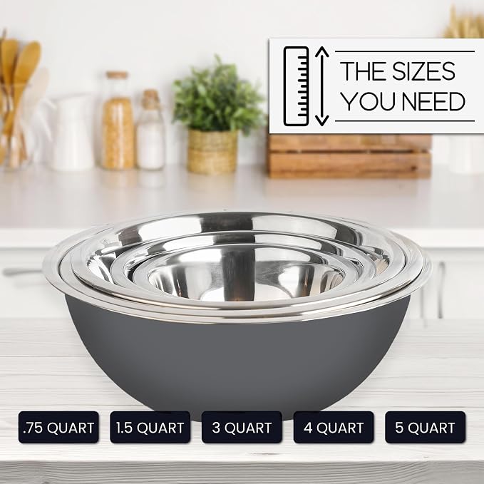 WHYSKO Meal Prep Stainless Steel Mixing Bowls Set, Refrigerator, and Kitchen - Image 7