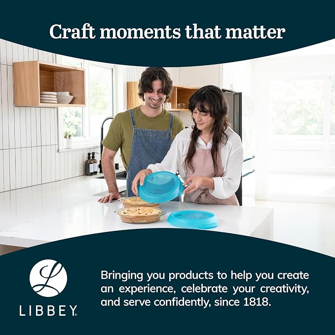 Libbey Baker’s Premium 2 Piece Glass Pie Plate, Space Saving Casserole Dish Set - Image 6
