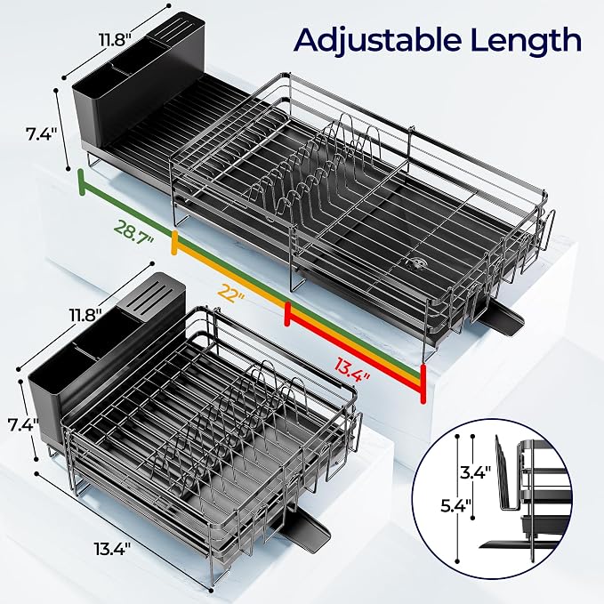 Large Dish Drying Rack, Expandable Dish Rack - Image 6