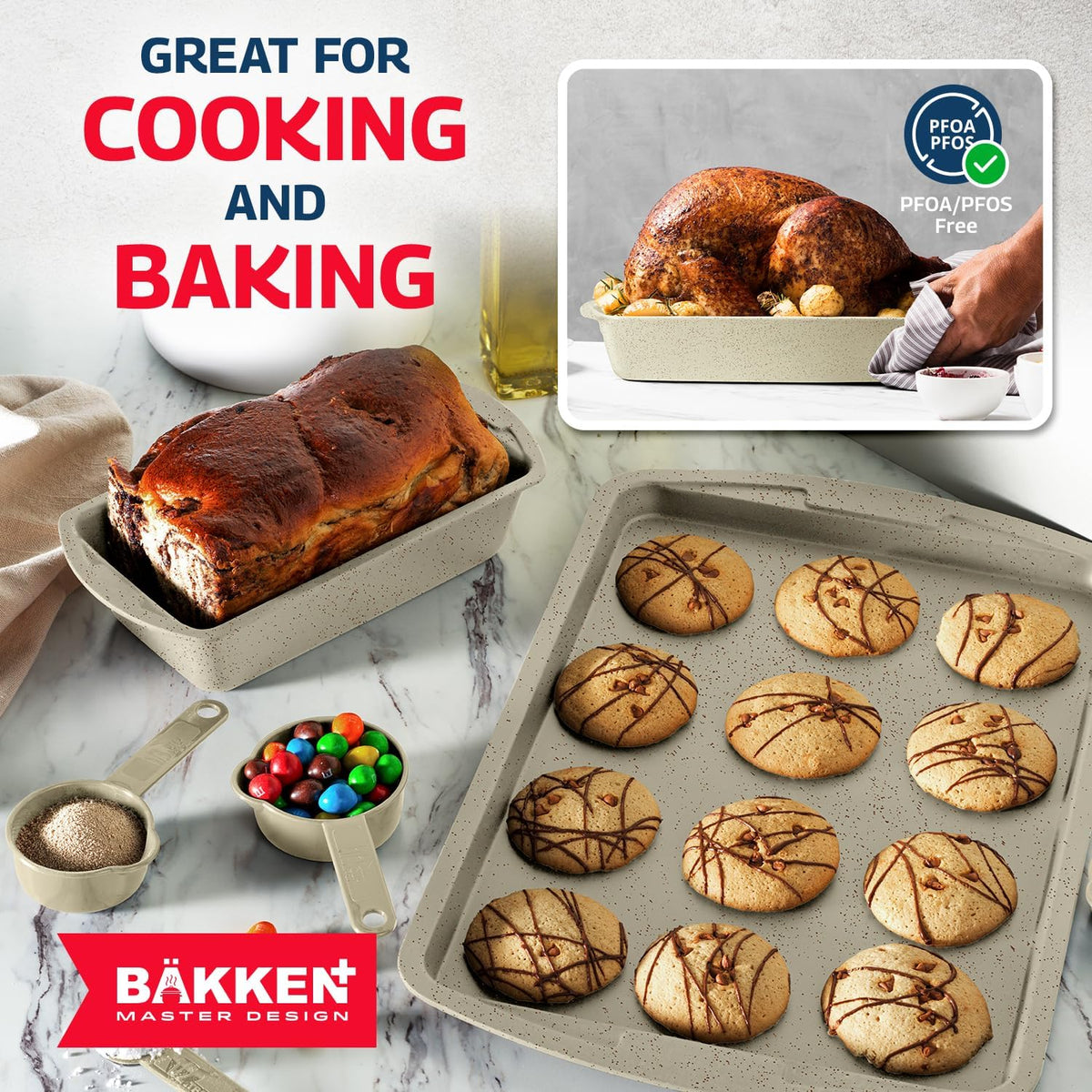 Bakken Master 38 Piece Granite Cookware and Bakeware Set – Nonstick