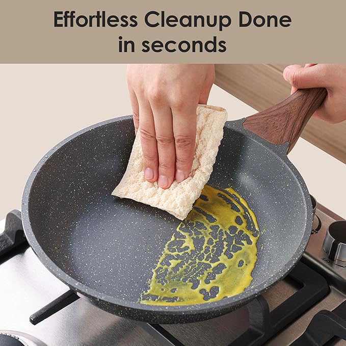 SENSARTE Nonstick Granite Cookware Set, PFOA & PFOS Free, Healthy Non Stick - Image 4