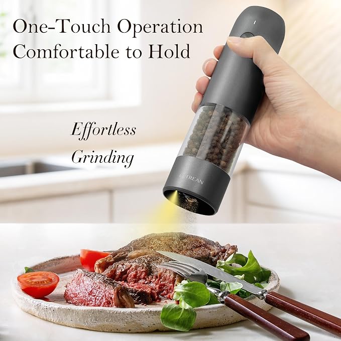 Ultrean Salt and Pepper Grinder Set, Rechargeable Salt and Pepper Shakers - Image 2