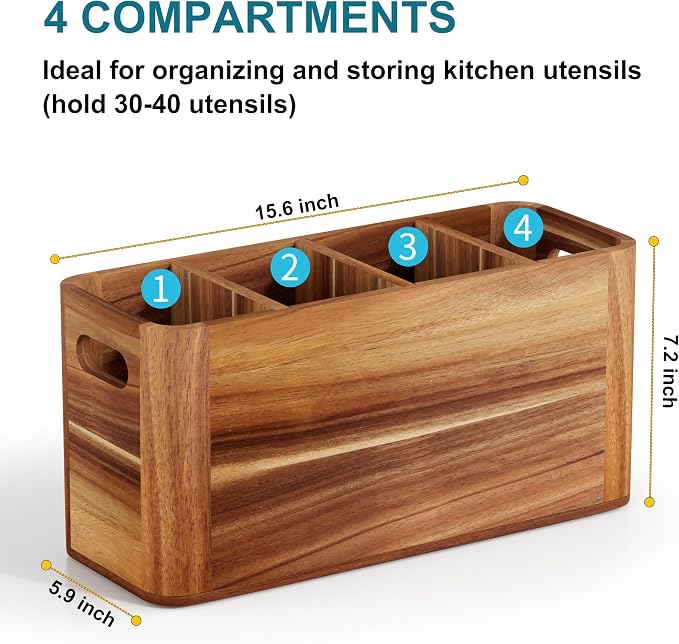 Utensil Holder for Kitchen Counter, Extra Large Utensil Holder for Countertop - Image 2