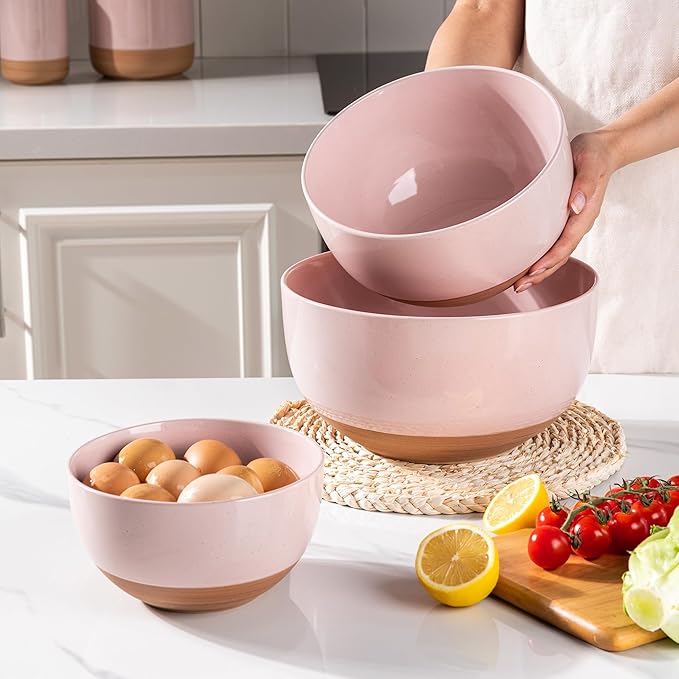 AmorArc Ceramic Mixing Bowls|Nesting Bowls Set of 3 - Image 6