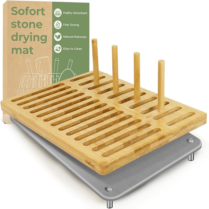 Sofort Stone Drying Mat for Kitchen Counter, Quick Dry Ultra Absorbent Dish - Image 9