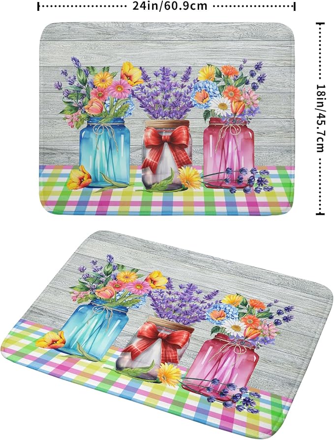 Kawani Spring Summer Flowers Dish Drying Mat - Image 2