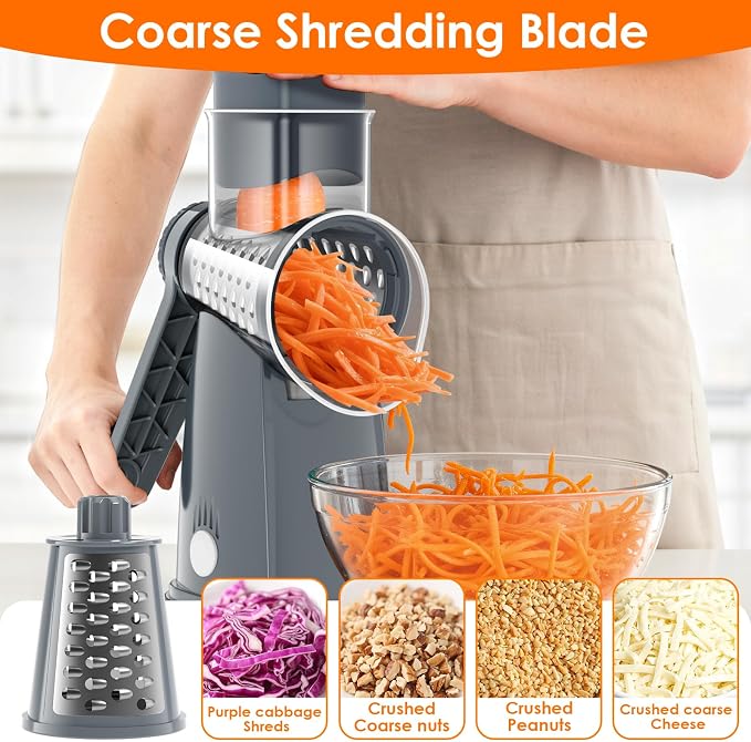 MealHelper 5 Blade Rotary Cheese Grater Hand Crank - Image 4