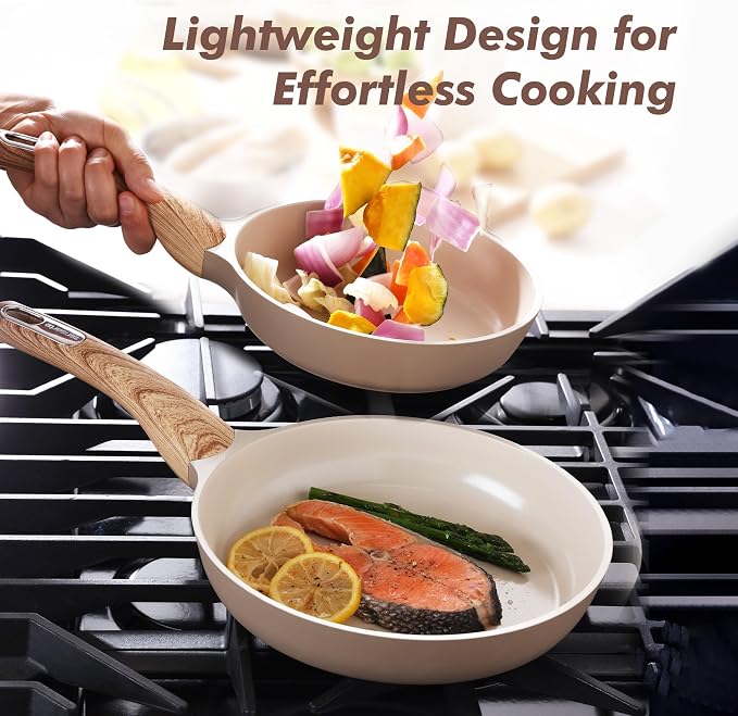 SENSARTE Ceramic Nonstick Frying Pan Skillet 9.5Inch Non Stick Omelette Pans - Image 4