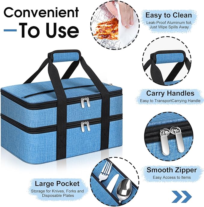 Double Insulated Casserole Carrier, Portable Casserole Carrier - Image 3