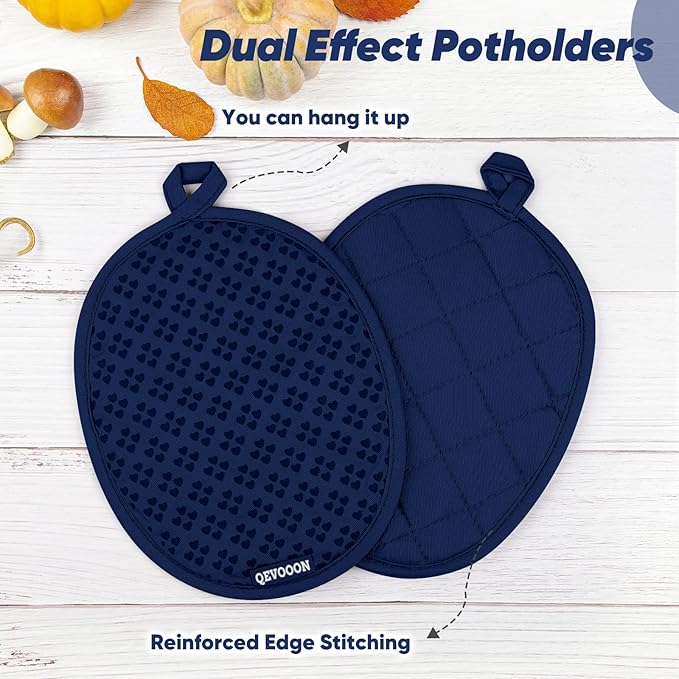 Oven Mitts and Pot Holders 4 Sets, Heat Resistant 500 ℉ Oven Mitt and Pot Holder - Image 4