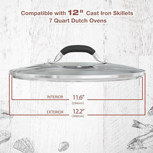 12 Inch Tempered Glass Pot Lid Compatible - Image 2